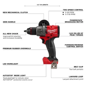 Milwaukee M18 FUEL™ 1/2″ Hammer Drill/Driver 2904-20 Image