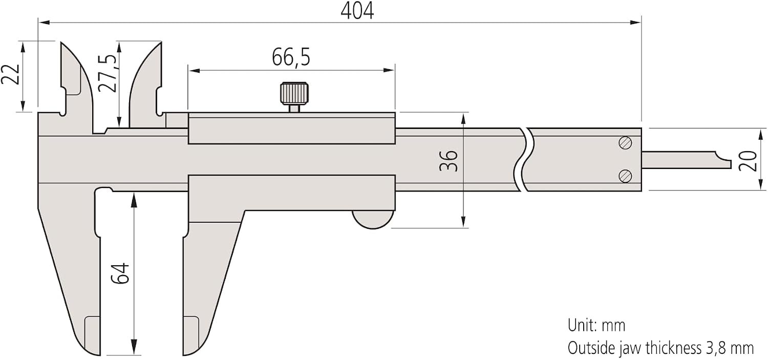 Mitutoyo 530-119: Vernier Caliper, 0-300mm / 0-12inch