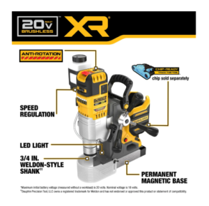 20V MAX* XR® 2 IN . DORDLESS BRUSHLESS MAGNETIC DRILL PRESS (TOOL ONLY) Image