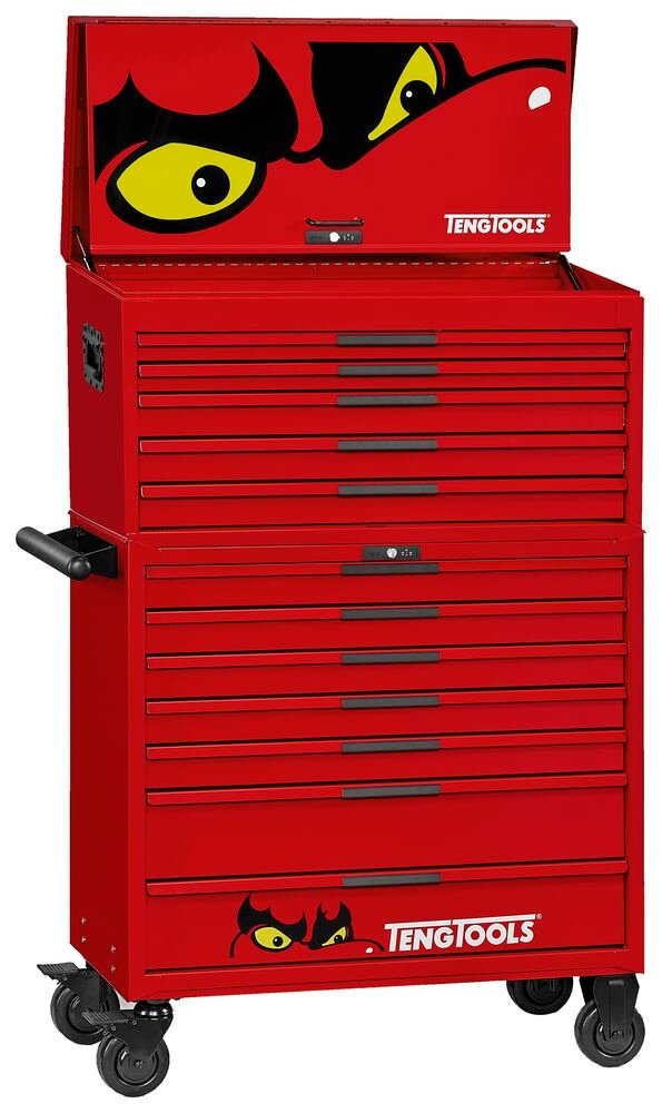 Teng Tools 37″ PRO35™ Stack Tool Storage, 12 Drawers, Red